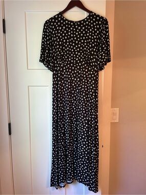ASOS Black Maternity Dress with White Daisy Print